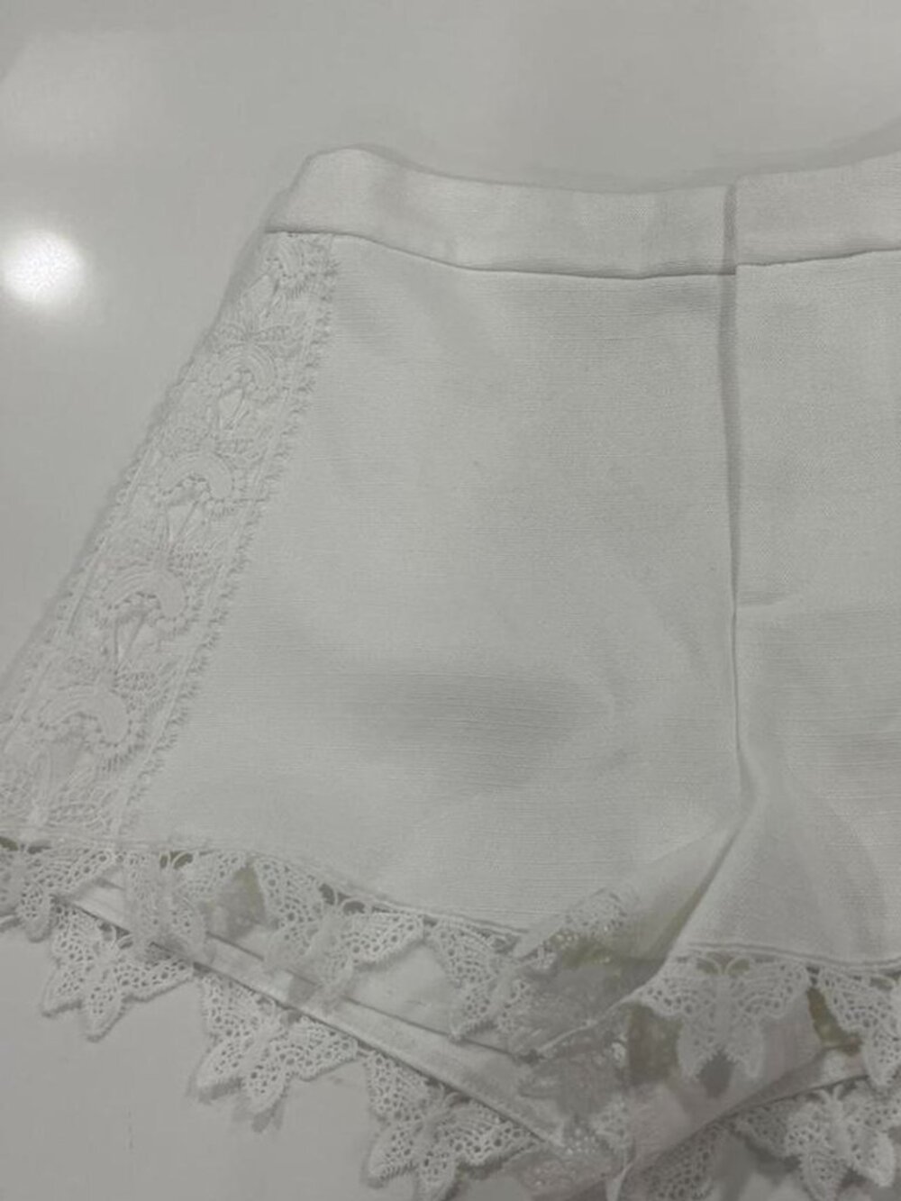 Discontinued White Vici lace shorts with butterfly  Size M